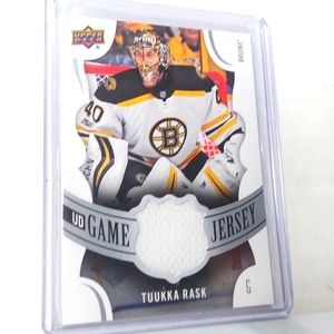 Tuukka Rask Upper Deck Game-Used Jersey Hockey Card Boston Bruins